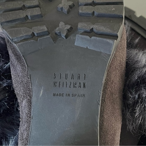 Stuart Weitzman Blizzard Boots Gralon Gray Mink Fur Suede Outdoor Winter Snow 6 - Picture 12 of 14